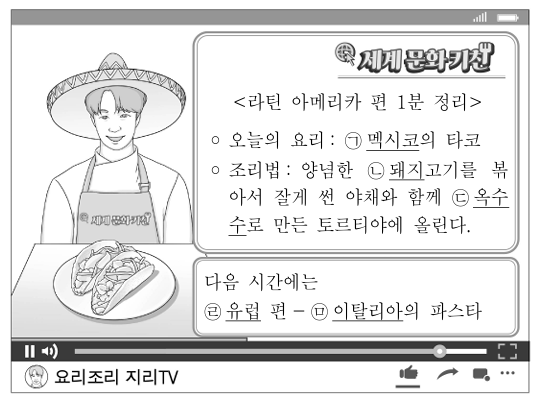  다음은 인터넷 방송의 한 장면이다. ㉠~㉤에 대한 설명으로 옳은 것은?