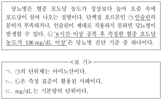 다음은 당뇨병에 대한 설명이다. 이에 대한 설명으로 옳은 것만을 <보기>에서 있는 대로 고른 것은?