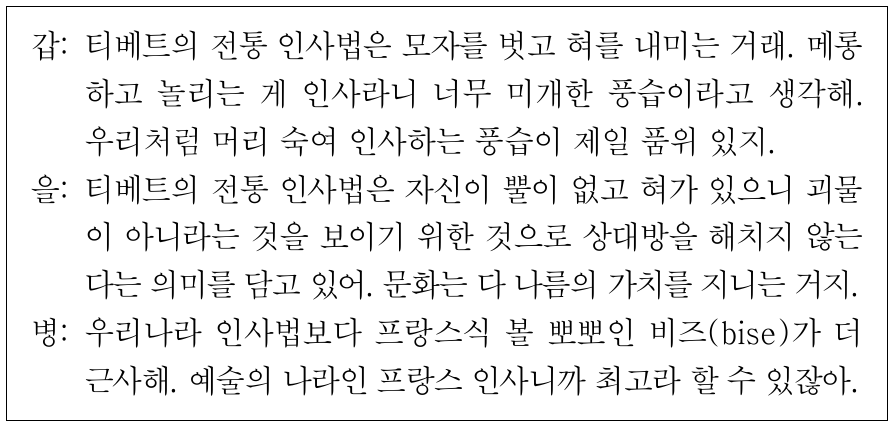 갑 ~ 병이 지닌 문화 이해의 태도에 대한 진술로 옳은 것은?