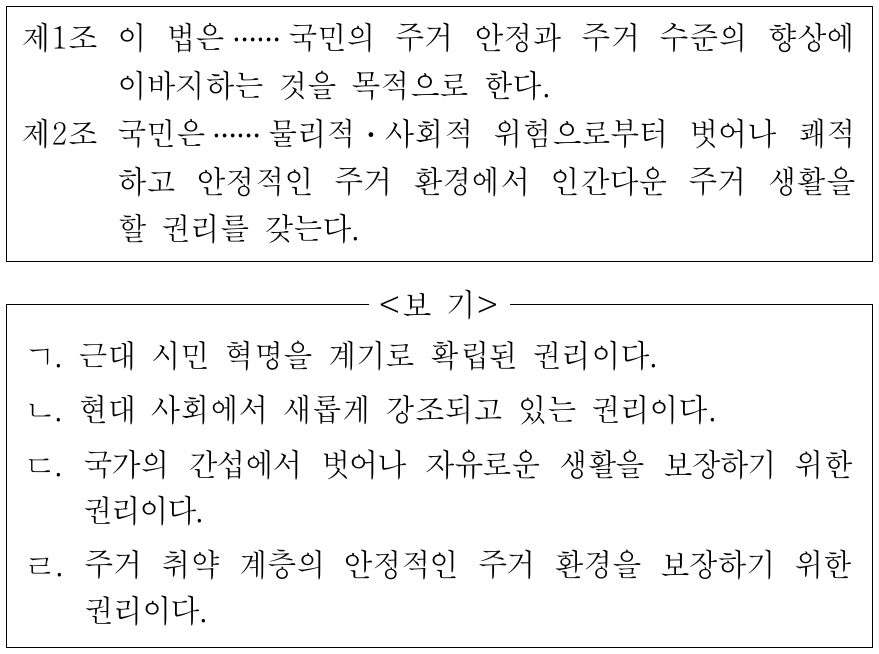 다음 법률 조항이 보장하고자 하는 권리에 대한 옳은 설명만을 <보기>에서 고른 것은?