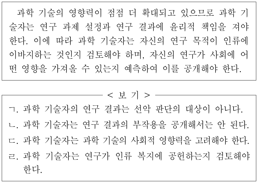 다음 글의 입장만을 <보기>에서 고른 것은?