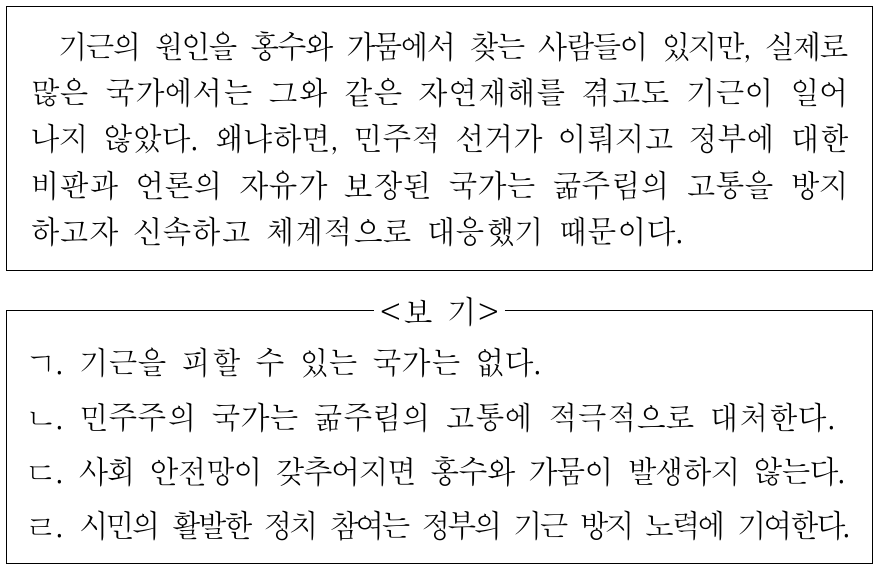 다음 글의 입장에서 지지할 내용으로 적절한 것만을 <보기>에서 고른 것은?