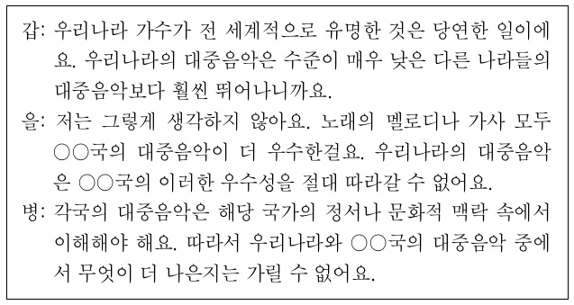 갑～병의 문화 이해의 태도에 대한 설명으로 옳은 것은? (단, 갑～병의 태도는 각각 문화 사대주의, 문화 상대주의, 자문화 중심주의 중 하나이다.)