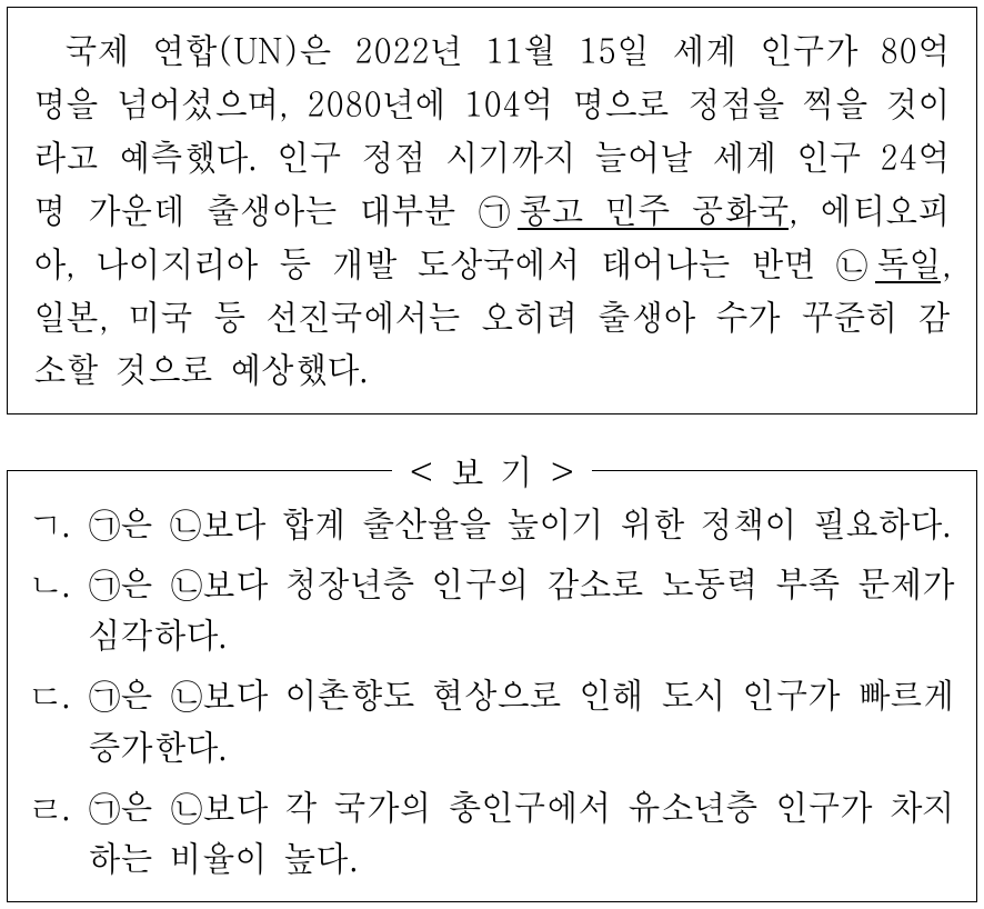 다음 글의 ㉠, ㉡ 국가에 대한 옳은 설명만을 <보기>에서 고른 것은?