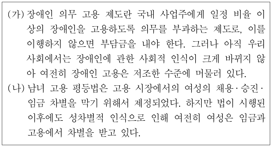 (가), (나)에서 공통으로 추론할 수 있는 내용으로 가장 적절한 것은?