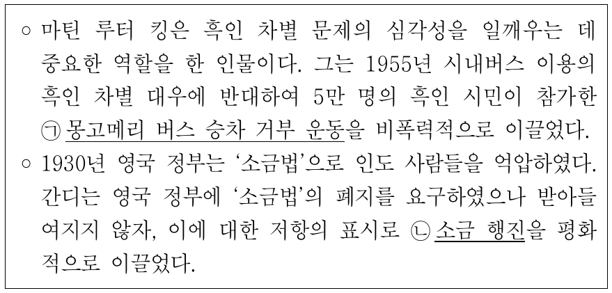 밑줄 친 ㉠, ㉡과 같은 행위가 정당화되기 위한 조건으로 적절하지 않은 것은?