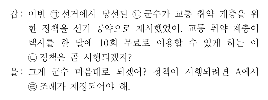 다음 대화에 대한 설명으로 옳은 것은?