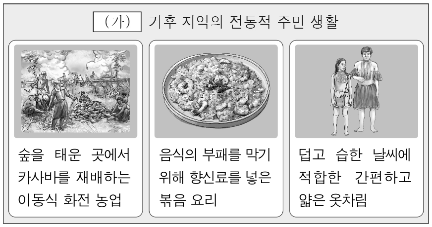 (가) 기후 지역에 대한 설명으로 옳은 것은?